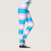 Transgender Pride Flag - roze, blauw, witte streep Leggings (Rechts)