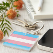 Transgender Pride Flag Sleutelhanger (Voorkant Rechts)