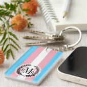 Transgender Pride Flag Sleutelhanger (Voorkant Rechts)