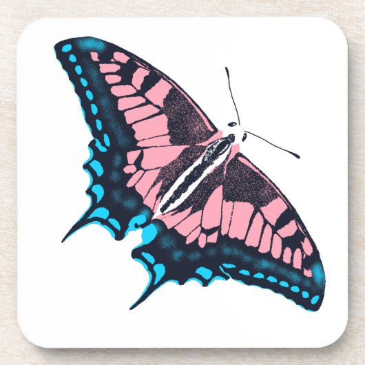 Transgender Pride Flag Swallowtail Butterfly Bier Onderzetter (Voorkant)