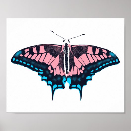 Transgender Pride Flag Swallowtail Butterfly Poster (Voorkant)