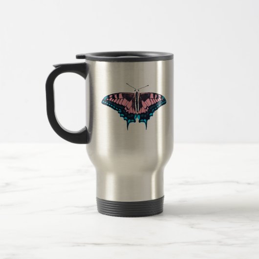 Transgender Pride Flag Swallowtail Butterfly Reisbeker (Links)