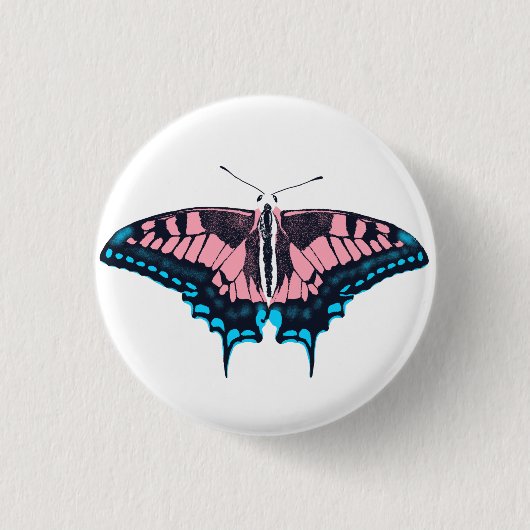 Transgender Pride Flag Swallowtail Butterfly Ronde Button 3,2 Cm (Voorkant)