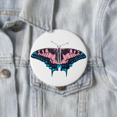 Transgender Pride Flag Swallowtail Butterfly Ronde Button 4,0 Cm (In situ)