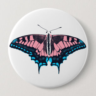 Transgender Pride Flag Swallowtail Butterfly Ronde Button 4,0 Cm