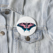 Transgender Pride Flag Swallowtail Butterfly Ronde Button 7,6 Cm (In situ)