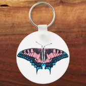 Transgender Pride Flag Swallowtail Butterfly Sleutelhanger (Voorkant)