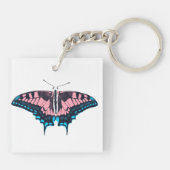 Transgender Pride Flag Swallowtail Butterfly Sleutelhanger (Achterkant)