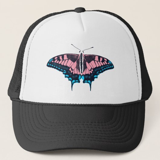 Transgender Pride Flag Swallowtail Butterfly Trucker Pet (Voorkant)