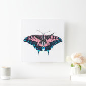 Transgender Pride Flag Swallowtail Butterfly Vierkante Klok (Huis)