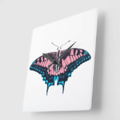 Transgender Pride Flag Swallowtail Butterfly Vierkante Klok (Hoek)