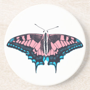 Transgender Pride Flag Swallowtail Butterfly Zandsteen Onderzetter