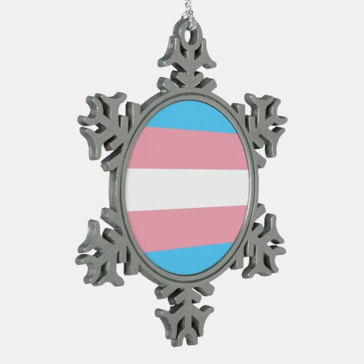 Transgender Pride Flag Tin Sneeuwvlok Ornament (Links)