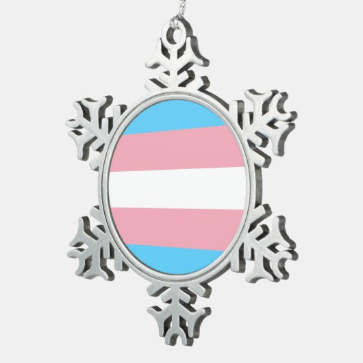 Transgender Pride Flag Tin Sneeuwvlok Ornament (Rechts)