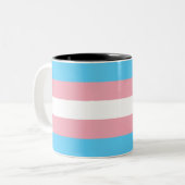Transgender Pride Flag Tweekleurige Koffiemok (Voorkant links)