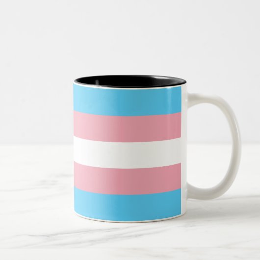 Transgender Pride Flag Tweekleurige Koffiemok (Rechts)