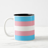 Transgender Pride Flag Tweekleurige Koffiemok (Links)