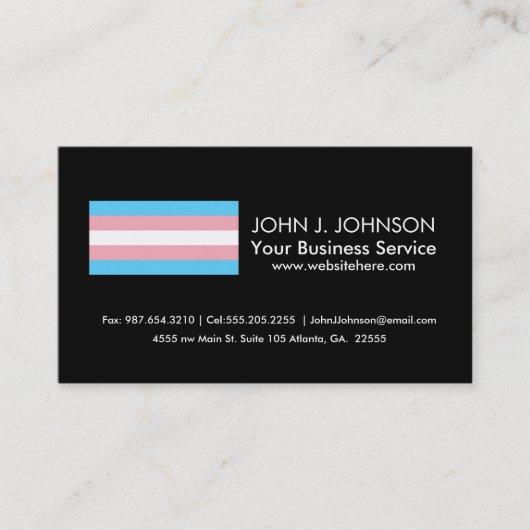 Transgender Pride Flag Visitekaartje (Voorkant)