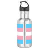 Transgender Pride Flag Waterfles (Achterkant)