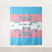 Transgender Pride Flag We Are All Human Tapestry Wandkleed (Voorkant)