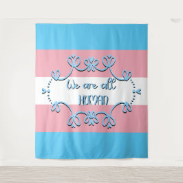 Transgender Pride Flag We Are All Human Tapestry Wandkleed