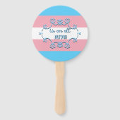 Transgender Pride Flag We zijn allemaal mensen Handwaaier (Achterkant)