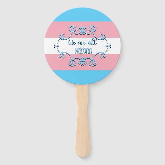 Transgender Pride Flag We zijn allemaal mensen Handwaaier (Voorkant)
