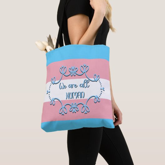 Transgender Pride Flag We zijn allemaal mensen Tote Bag (Dichtbij)