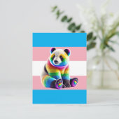 Transgender Pride Flag with Rainbow Panda Briefkaart (Staand voorkant)