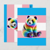 Transgender Pride Flag with Rainbow Panda Briefkaart (Voorkant / Achterkant)