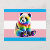 Transgender Pride Flag with Rainbow Panda Briefkaart (Achterkant)