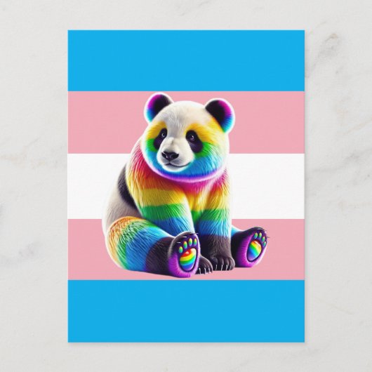 Transgender Pride Flag with Rainbow Panda Briefkaart (Voorkant)
