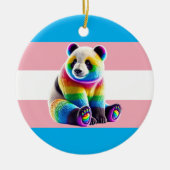 Transgender Pride Flag with Rainbow Panda Keramisch Ornament (Voorkant)