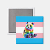 Transgender Pride Flag with Rainbow Panda Magneet (Voorkant / Achterkant)
