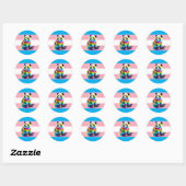 Transgender Pride Flag with Rainbow Panda Ronde Sticker (Vel)