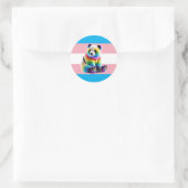 Transgender Pride Flag with Rainbow Panda Ronde Sticker (Tas)