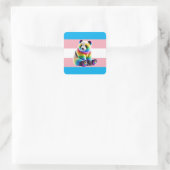 Transgender Pride Flag with Rainbow Panda Vierkante Sticker (Tas)