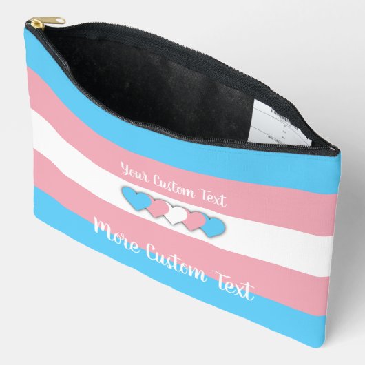 Transgender pride flag with text etui (Open)