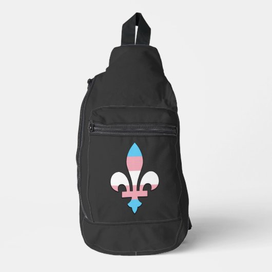 Transgender pride fleur-de-lis  sling bag (Voorkant)