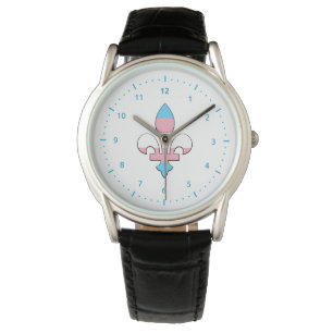 Transgender pride fleur-de-lis Watch Horloge