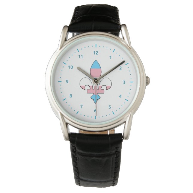Transgender pride fleur-de-lis Watch Horloge (Voorkant)