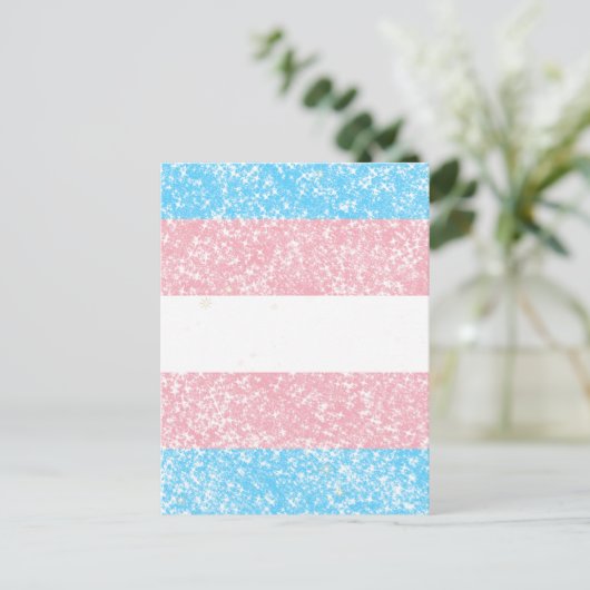 Transgender Pride Glitter Briefkaart (Staand voorkant)
