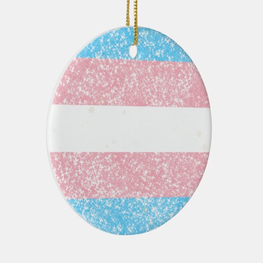 Transgender Pride Glitter Keramisch Ornament (Rechts)