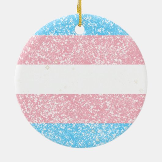 Transgender Pride Glitter Keramisch Ornament (Achterkant)