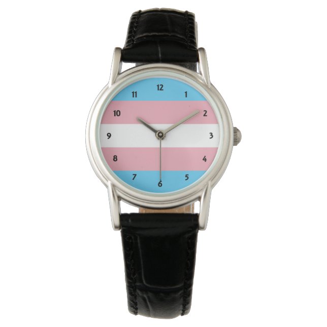Transgender Pride Grote Klok Horloge (Voorkant)