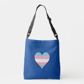 Transgender pride harten kruisstukzak crossbody tas (Achterkant)