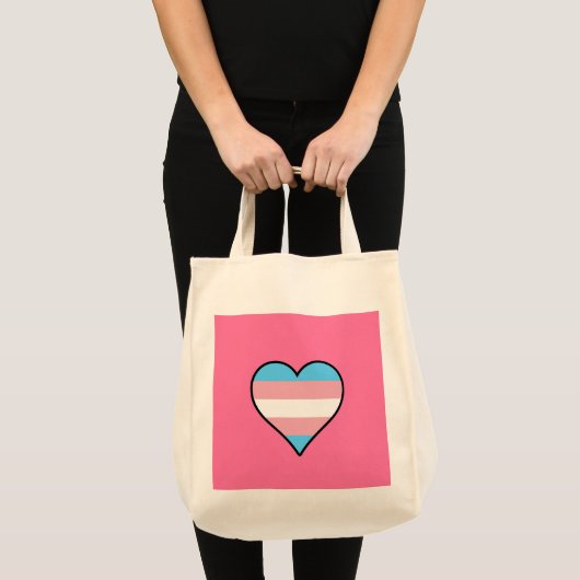 Transgender pride harten tote bag (Voorkant (product))