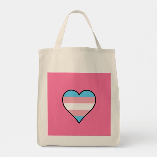 Transgender pride harten tote bag (Achterkant)