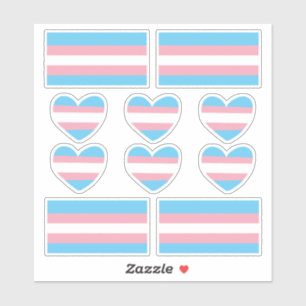 Transgender Pride Heart en Flag Stickers