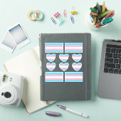 Transgender Pride Heart en Flag Stickers (iPad Cover)